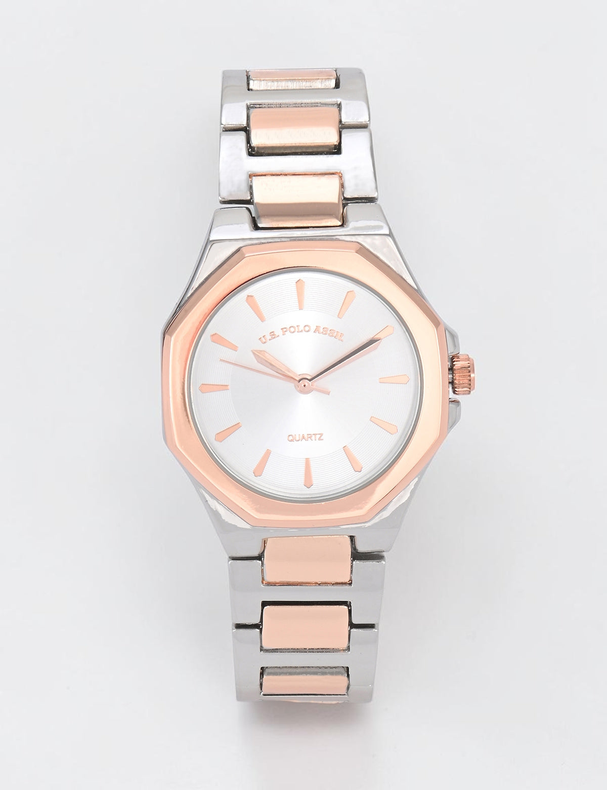LADIES TWO TONE LINK ANALOG WATCH,USC40728UO-0000A
