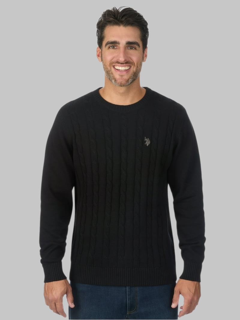 U.S. Polo Assn. Men's Crew Neck Cable Sweater