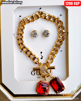 Immediate Guess Toggle Bracelet & Stud Earrings Set