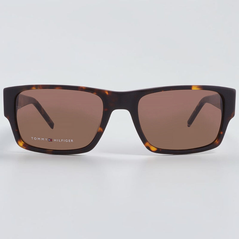 Tommy Hilfiger 
Brown Rectangular Men's Sunglasses,
TH 2017/S