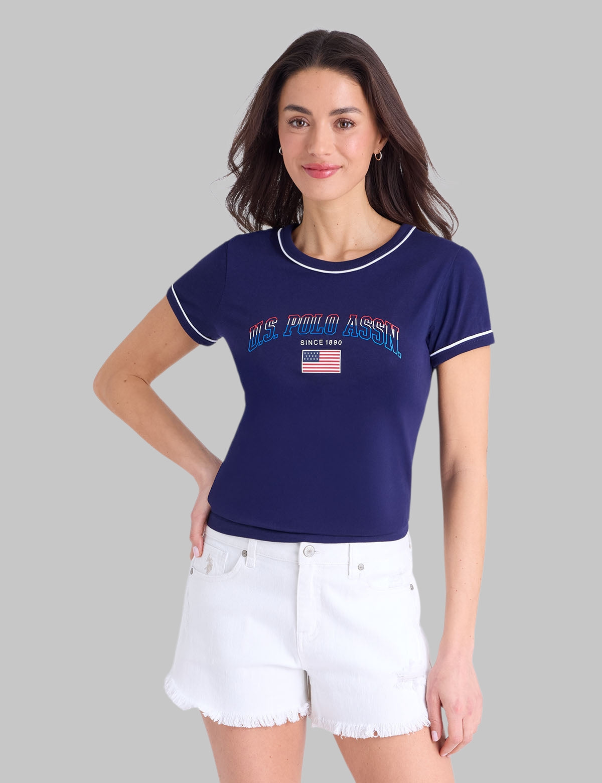 SIGNATURE STRIPE PIPING GRAPHIC T-SHIRT,21T0088-1D00A