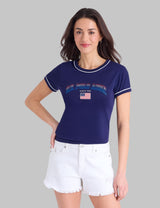 SIGNATURE STRIPE PIPING GRAPHIC T-SHIRT,21T0088-1D00A