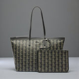 Large Zely Grained Tote & Pouch