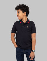 BOYS SOLID INTERLOCK POLO SHIRT