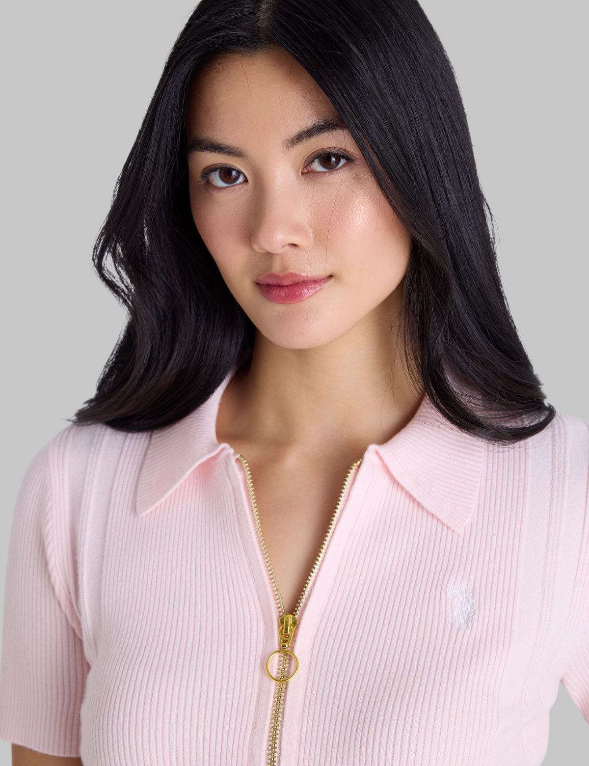 RIB ZIP SWEATER POLO SHIRT