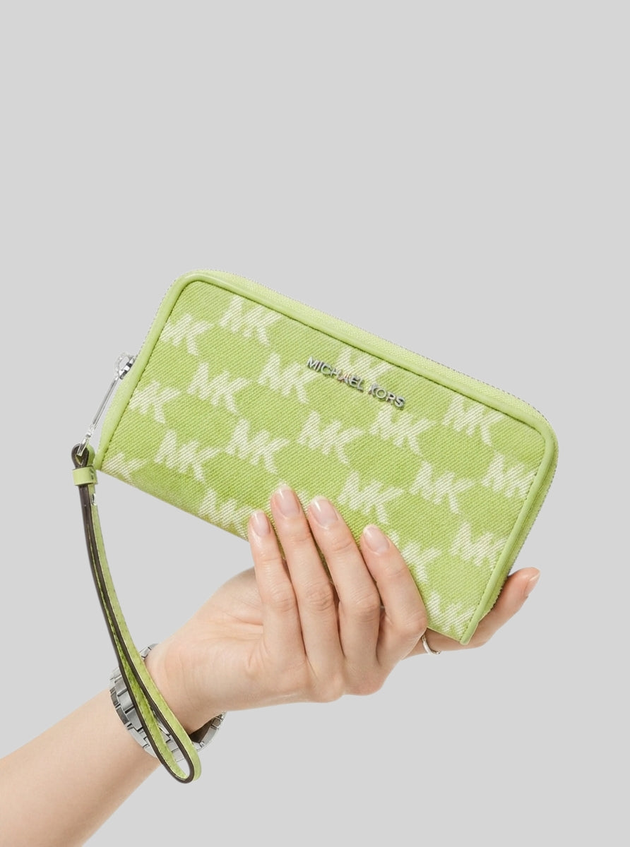 Jet Set Travel Large Logo Jacquard Denim Smartphone Wristlet,35S6STVE3J