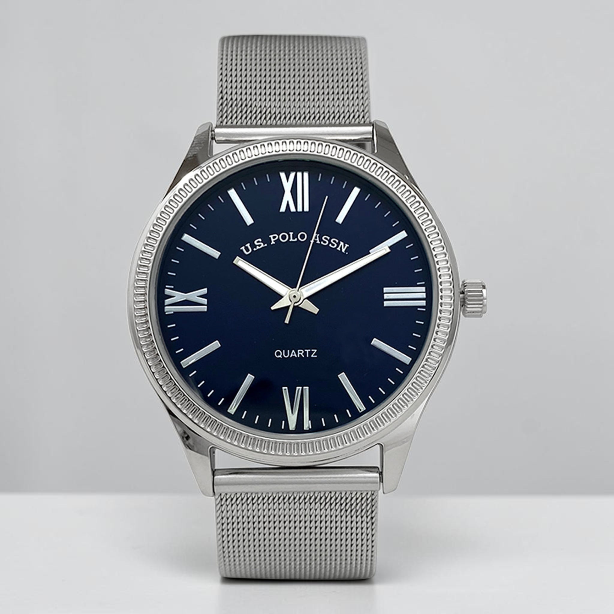 HIS AND HERS SILVER MESH STRAP WATCH SET,USC2714UO-0000A