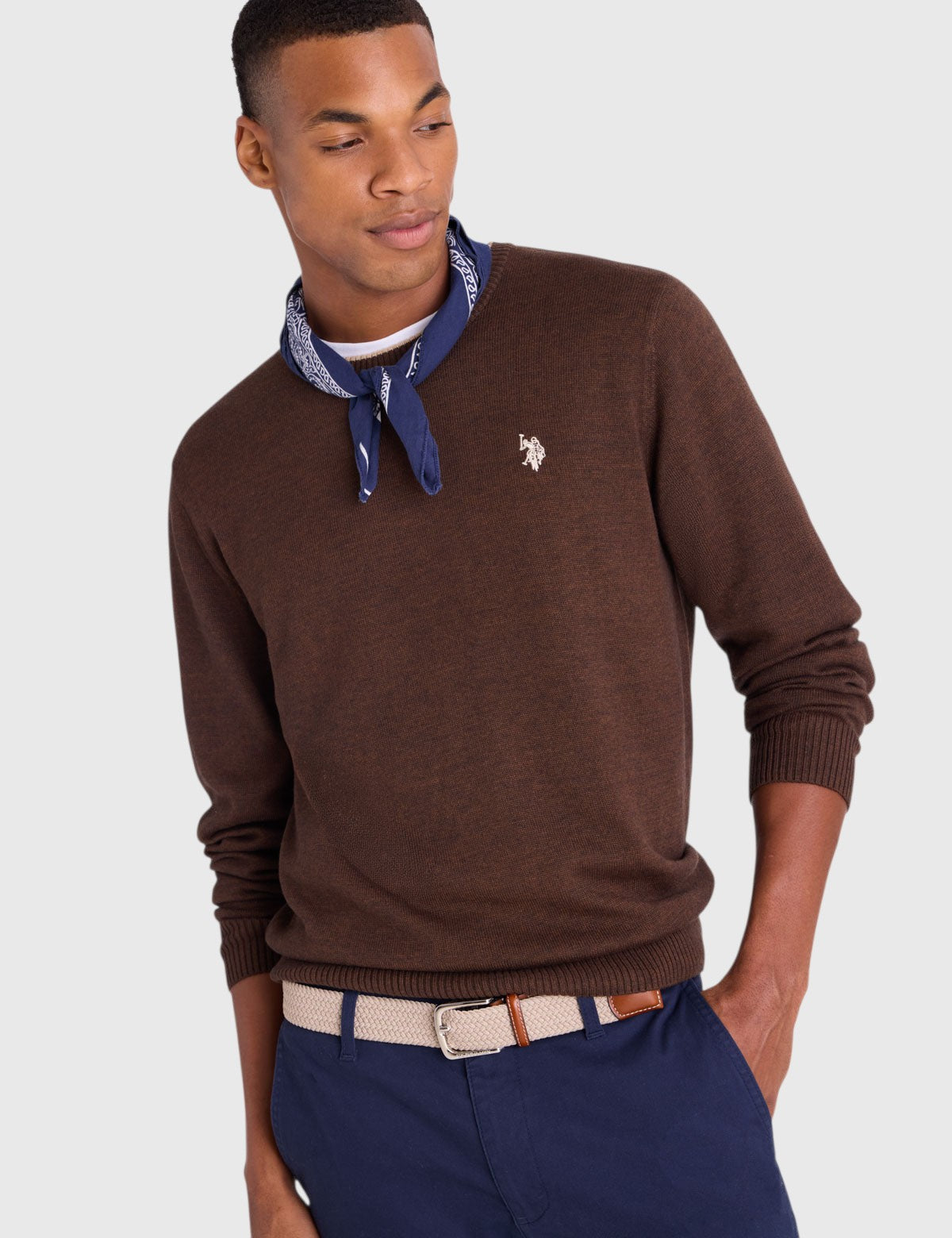 US.POLO.ASSN SOFT COTTON JERSEY CREW NECK SWEATER,USUF6S5243-0000A