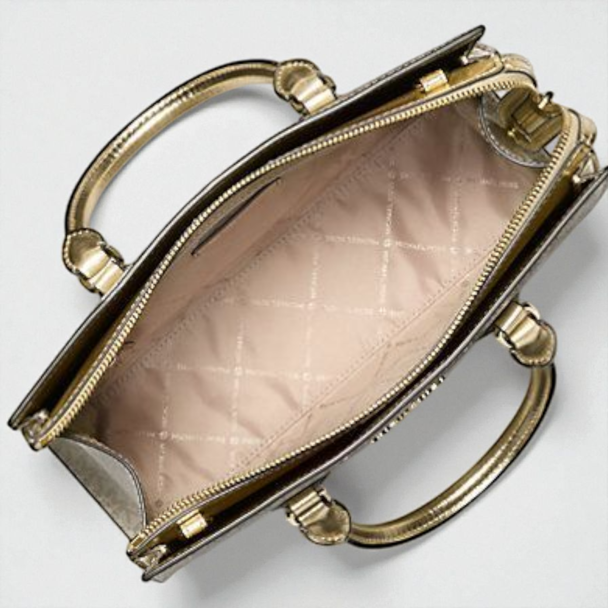 M.K Sheila Medium Two-Tone Metallic Signature Logo Satchel