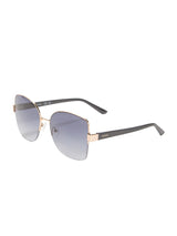 Immediate Guess Geometric Semi-Rimless Metal Sunglasses