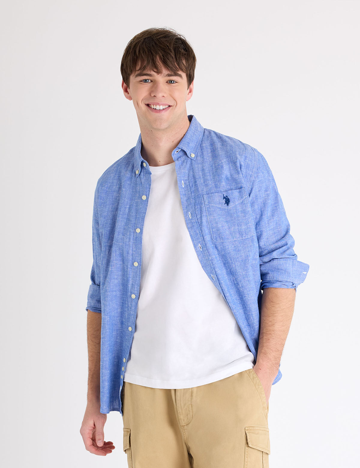 LONG SLEEVE LINEN BLEND SHIRT Serial 11H0380-WR00A