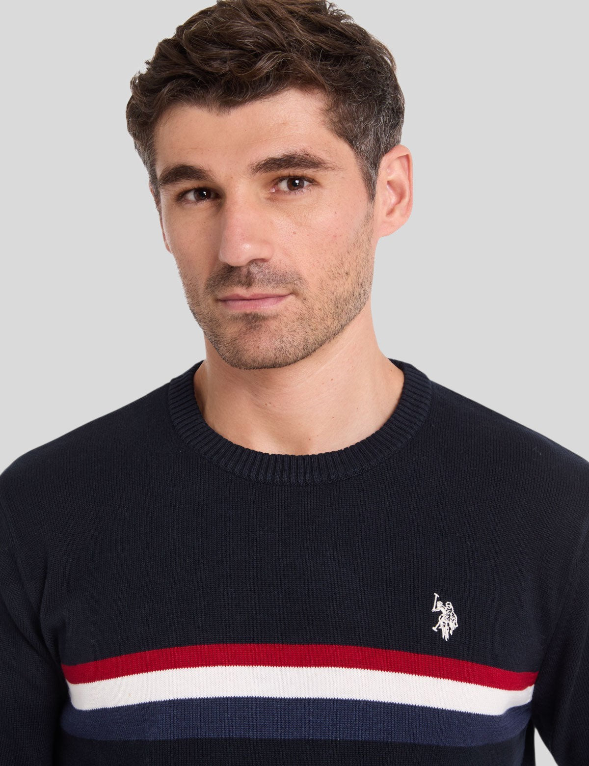 US.POLO.ASSN SIGNATURE STRIPE COTTON CREW NECK SWEATER, USUF6S5269