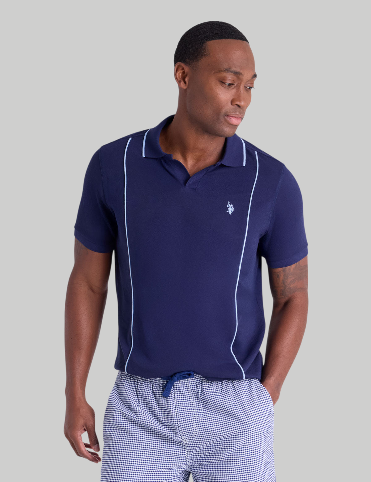 JOHNNY COLLAR PIQUE POLO SHIRT WITH RIB BAND