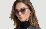 Smoke Gradient Square Ladies Sunglasses