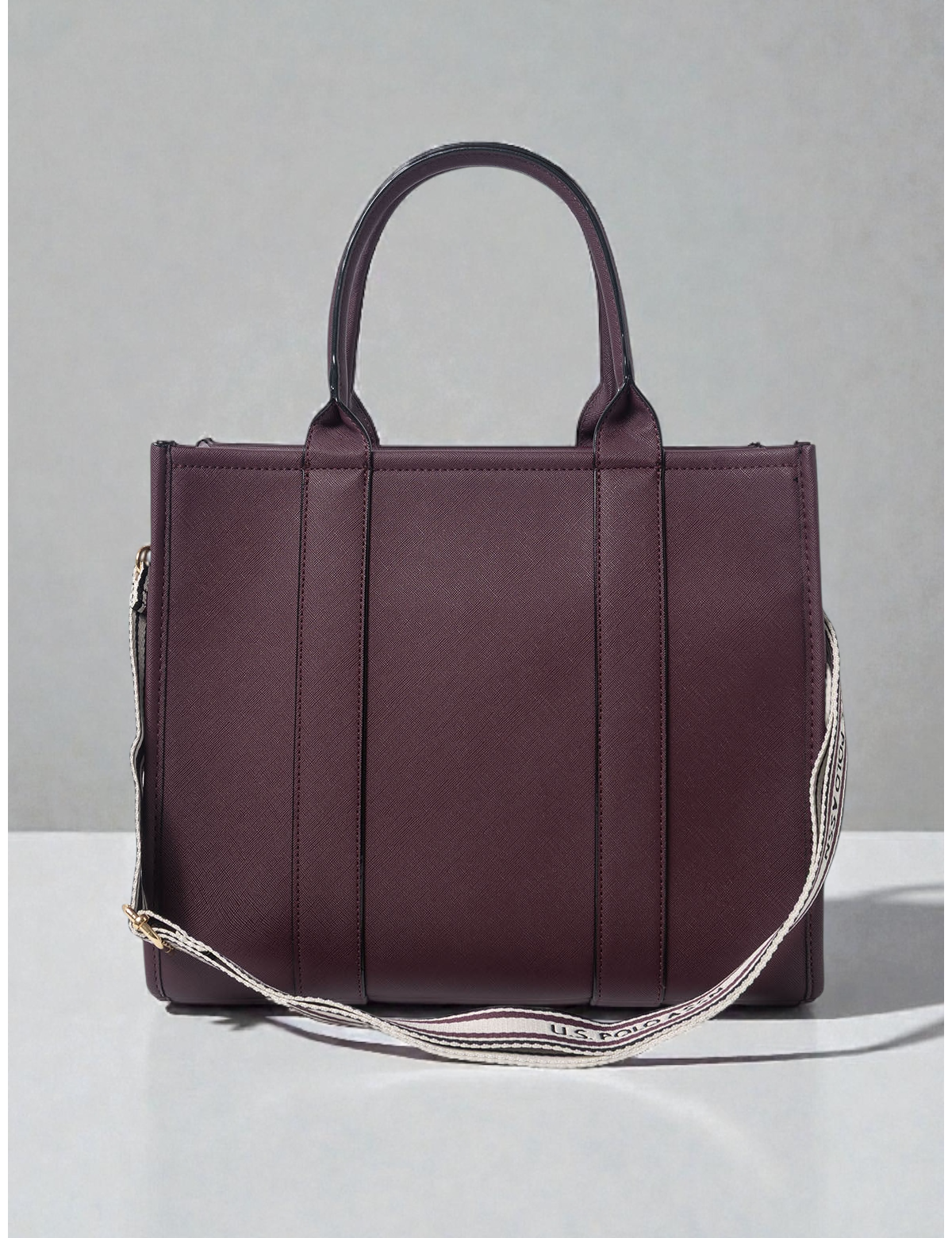 USPA BOX TOTE WITH CROSSBODY STRAP