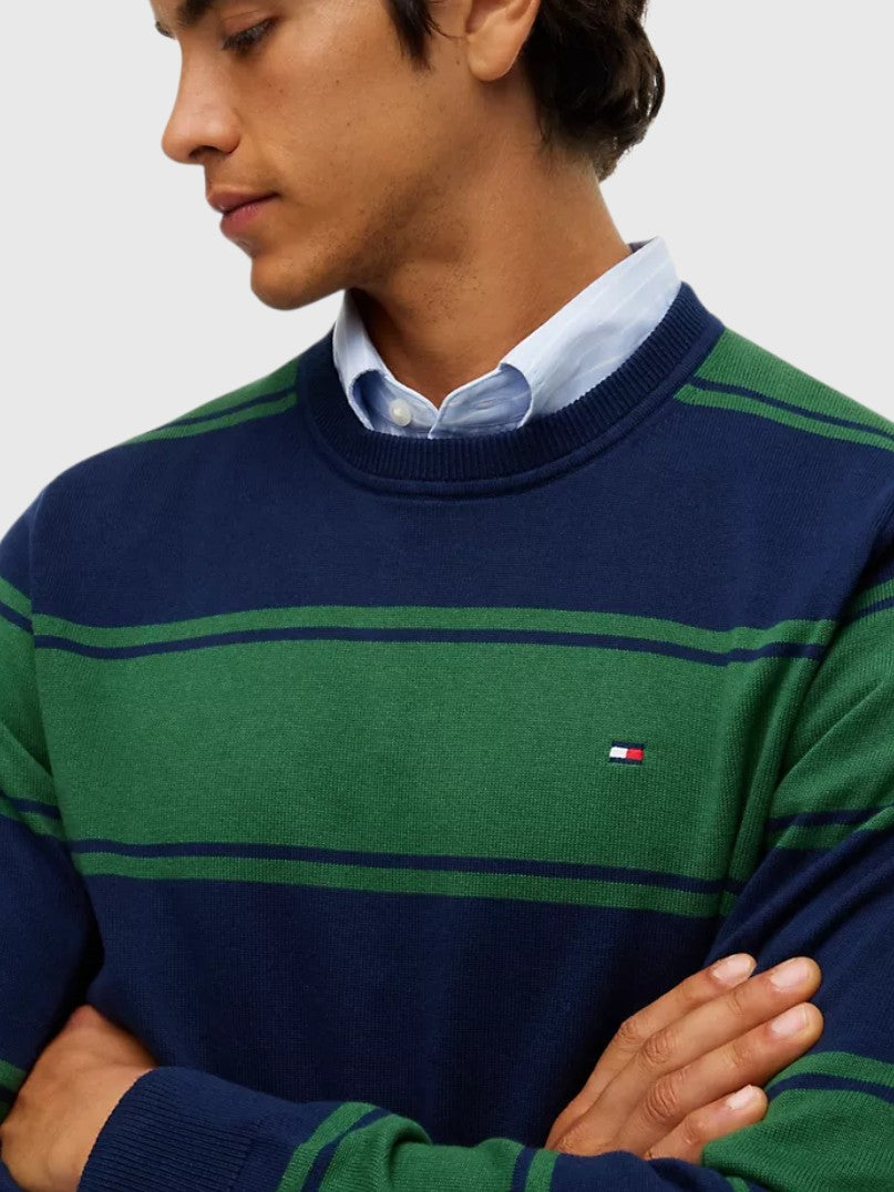 TOMMY HILFIGER Rugby Stripe Crewneck Sweater,XM07954-P61