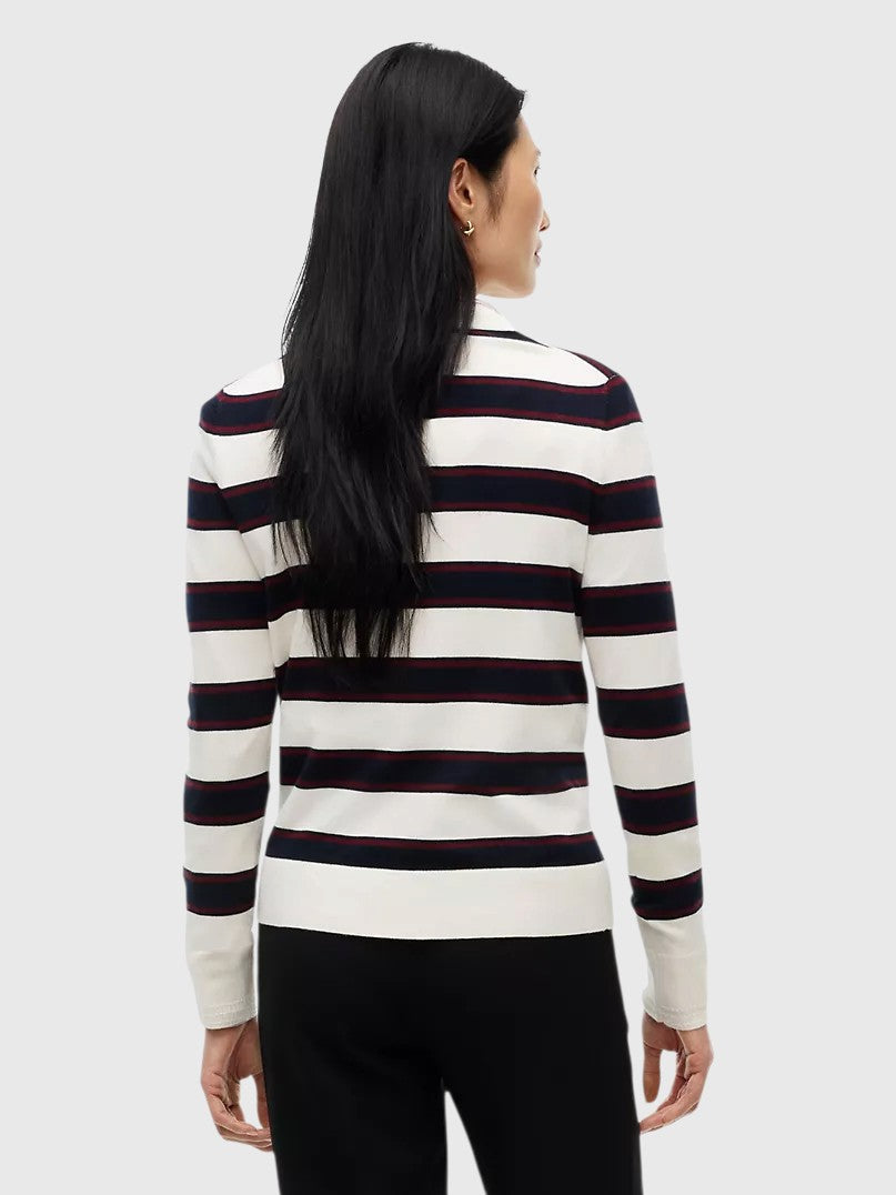TOMMY HILFIGER Lightweight Striped V-Neck Sweater,XW09742-VLP