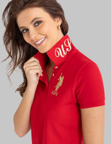 USPA METALLIC PRINT POLO SHIRT