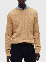 TOMMY HILFIGER Cable Knit Crewneck Sweater,XM08033-YBI