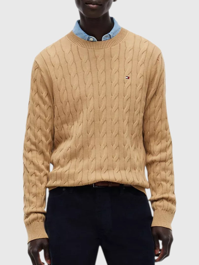 TOMMY HILFIGER Cable Knit Crewneck Sweater,XM08033-YBI