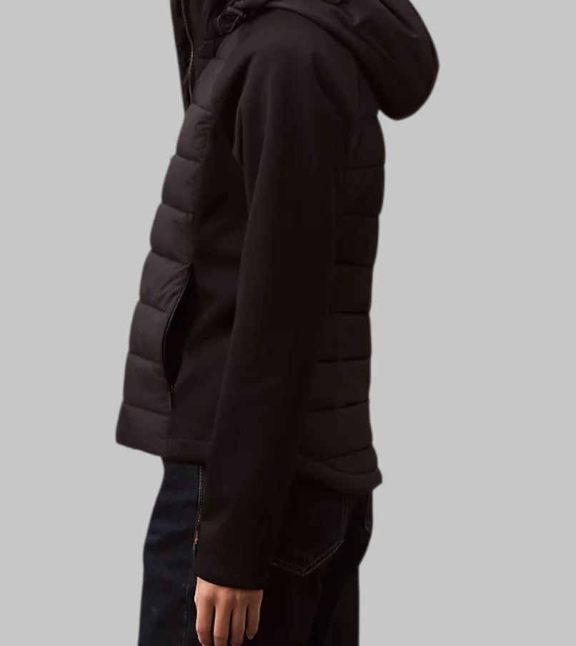 Mixed Media Puffer Jacket