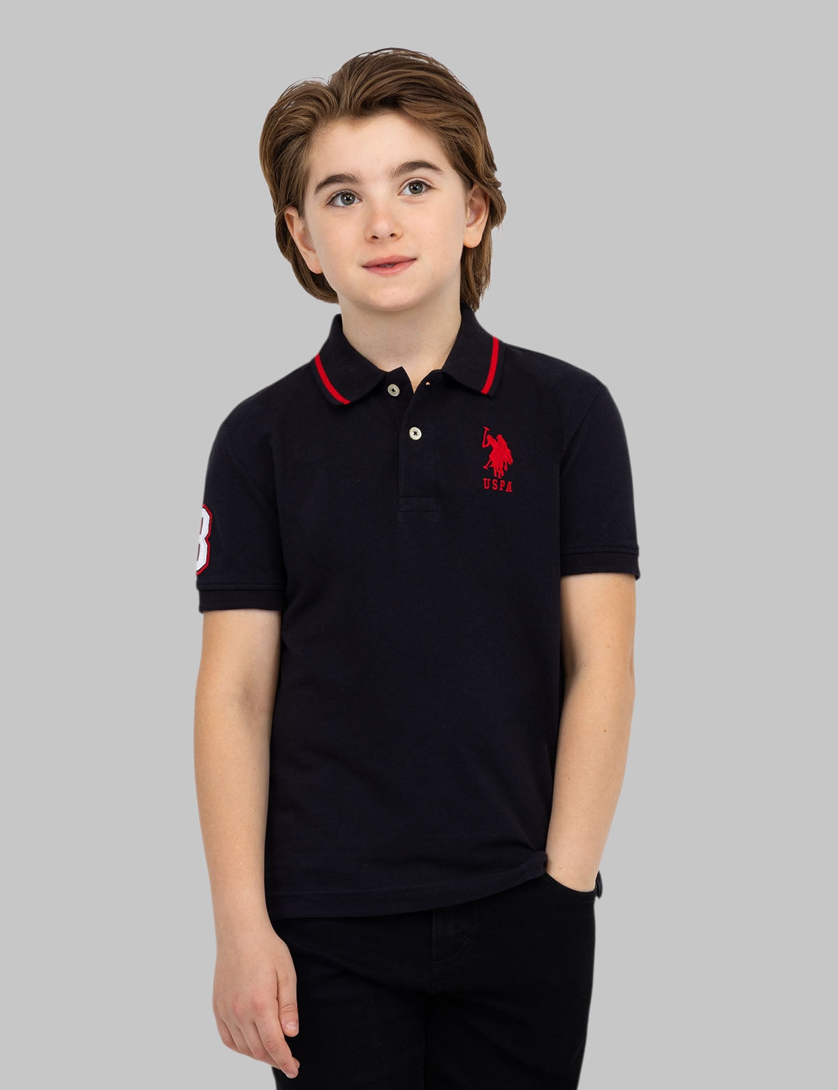 BOYS PIQUE SOLID POLO SHIRT