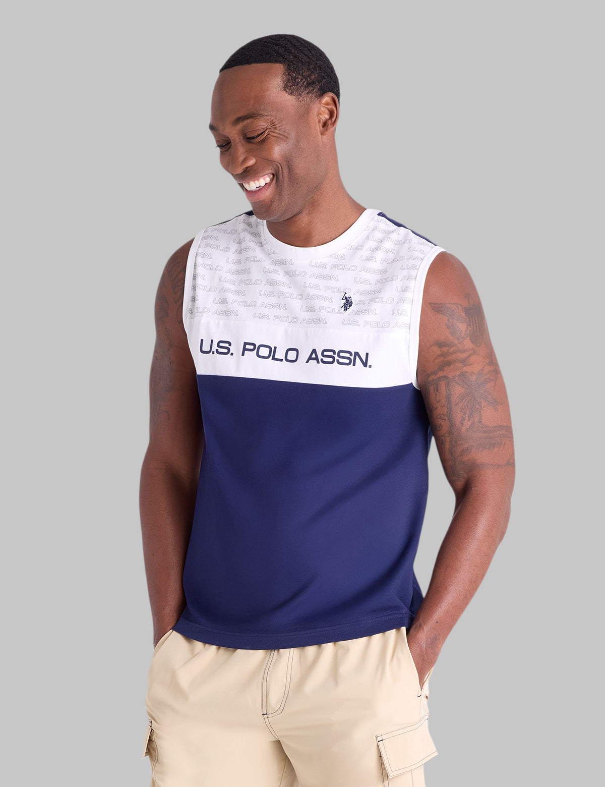 ALLOVER WORDMARK PRINT TANK