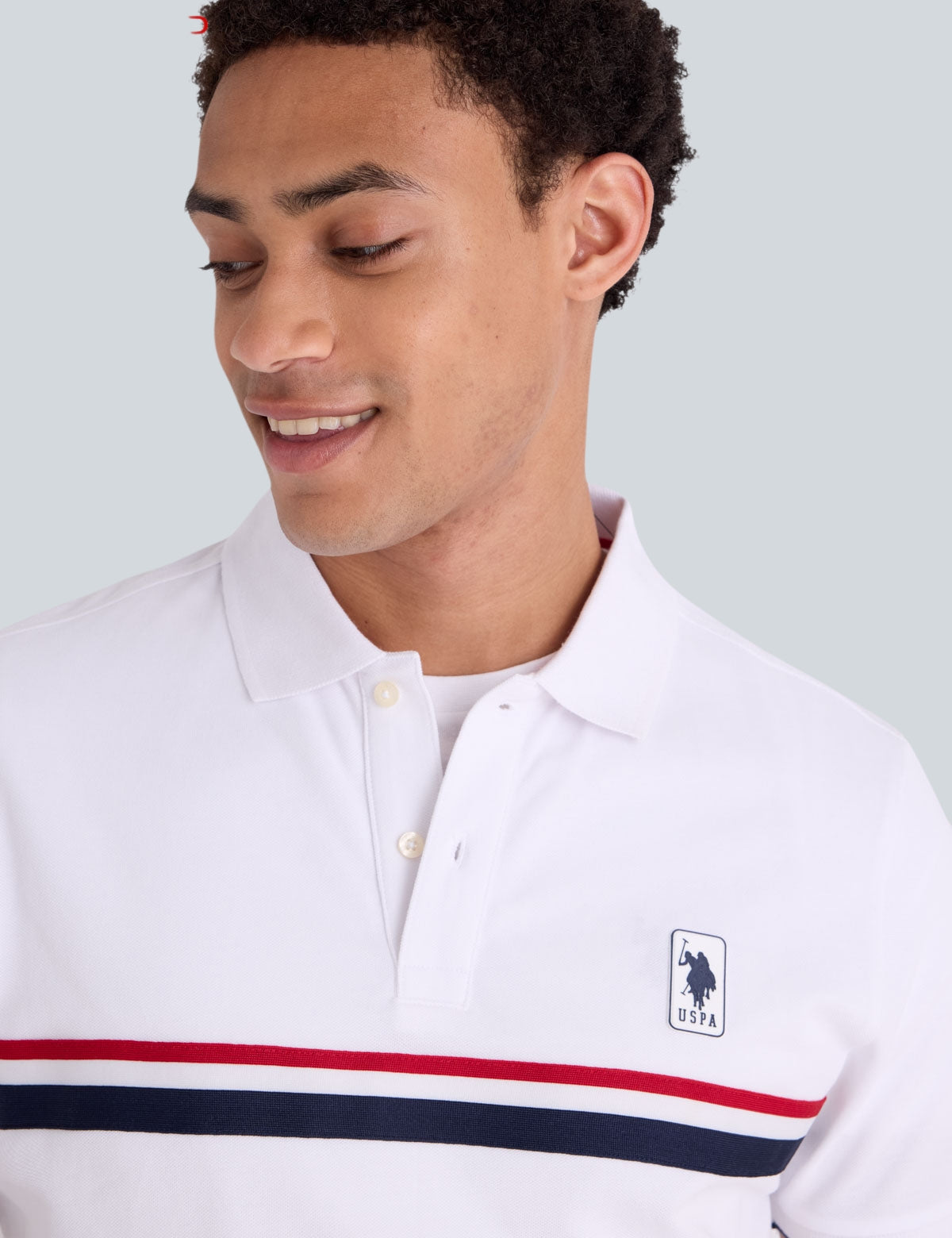 PIECED SIGNATURE STRIPE PIQUE POLO SHIRT,11A722-3O00A