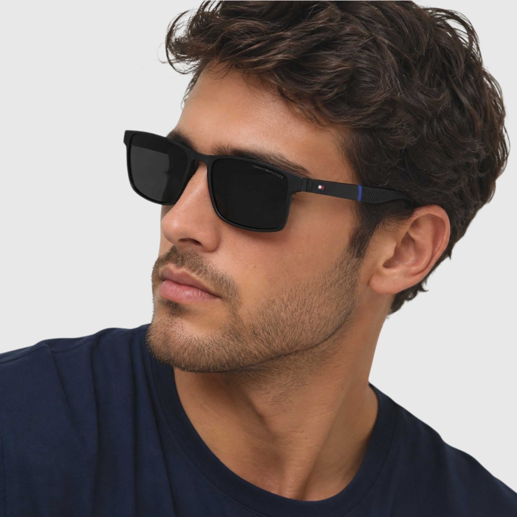 Tommy Hilfiger 
Grey Rectangular Men's Sunglasses,TH 1904/S