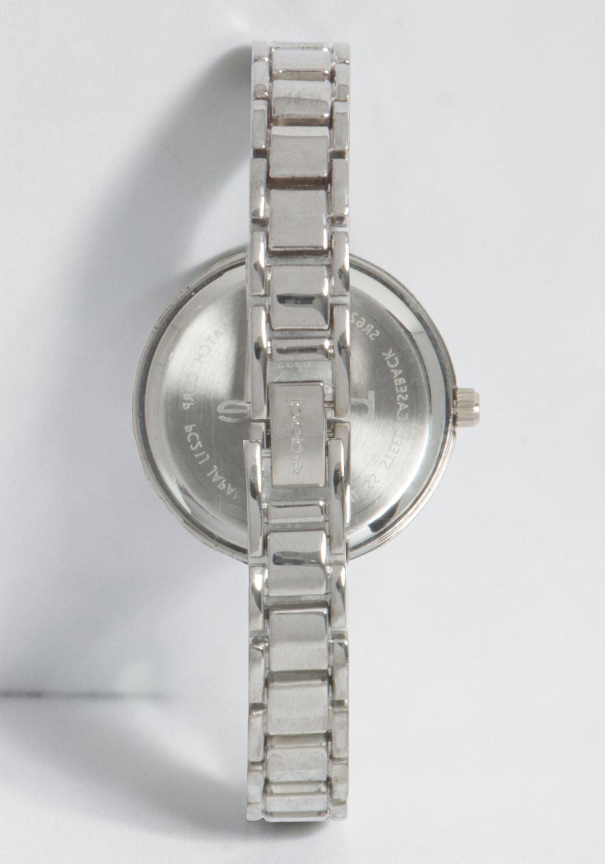 Silver Dial Crystal Bezel Watch