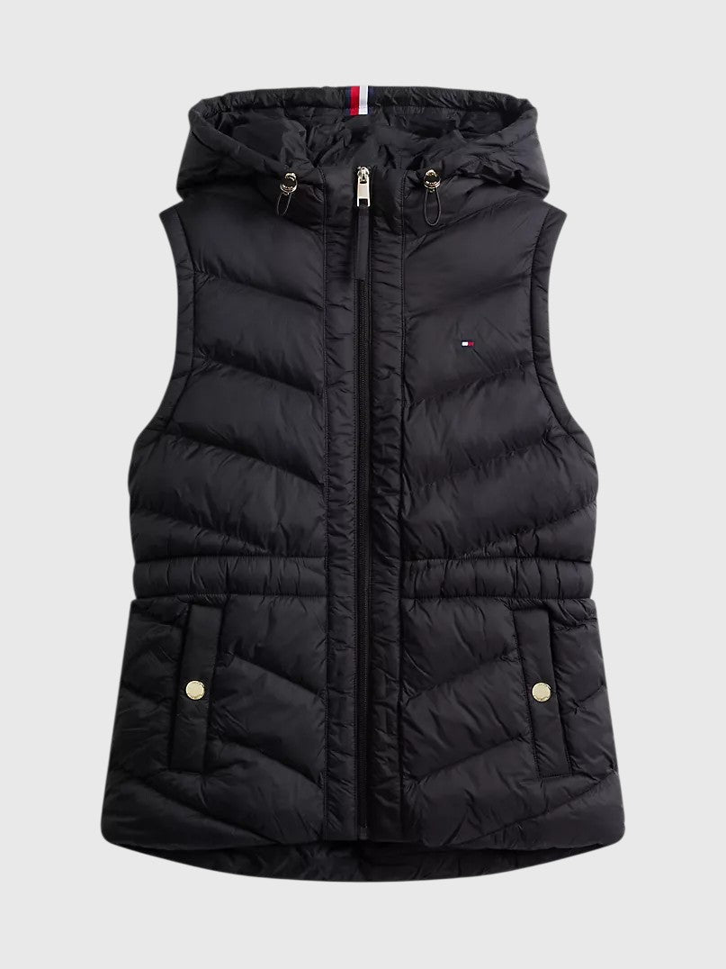 TOMMY HILFIGER Lightweight Quilted Hooded Vest,XW09417-DW5