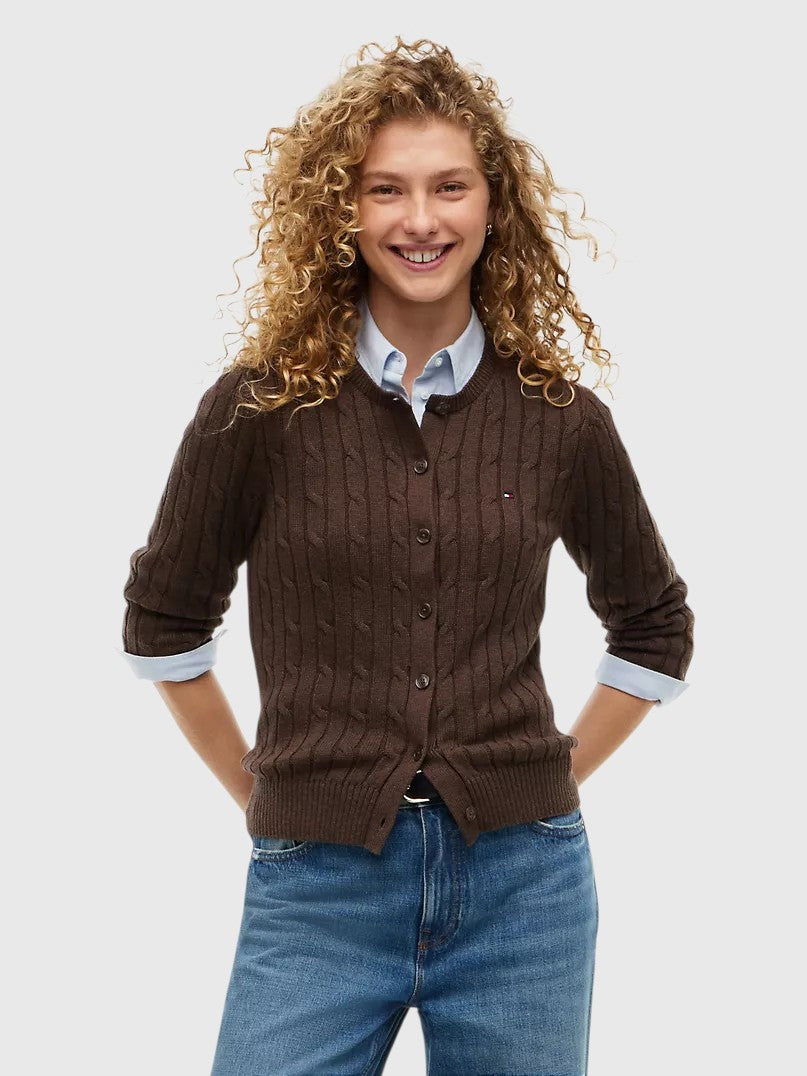TOMMY HILFIGER Cable Knit Cardigan,XW07848-HIN