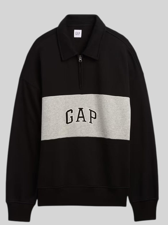 GAP Oversized Gap Logo Quarter-Zip Sweatshirt,1179549