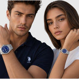 HIS AND HERS SILVER LINK WATCH SET,USC2741UO-0000A