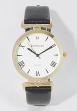 Black Strap Diamond Dial Watch