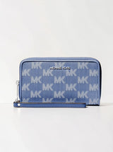 Jet Set Travel Large Logo Jacquard Denim Smartphone Wristlet,35S6STVE3J