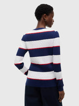 TOMMY HILFIGER Rugby Stripe Cable Knit Sweater,XW08906-YCF