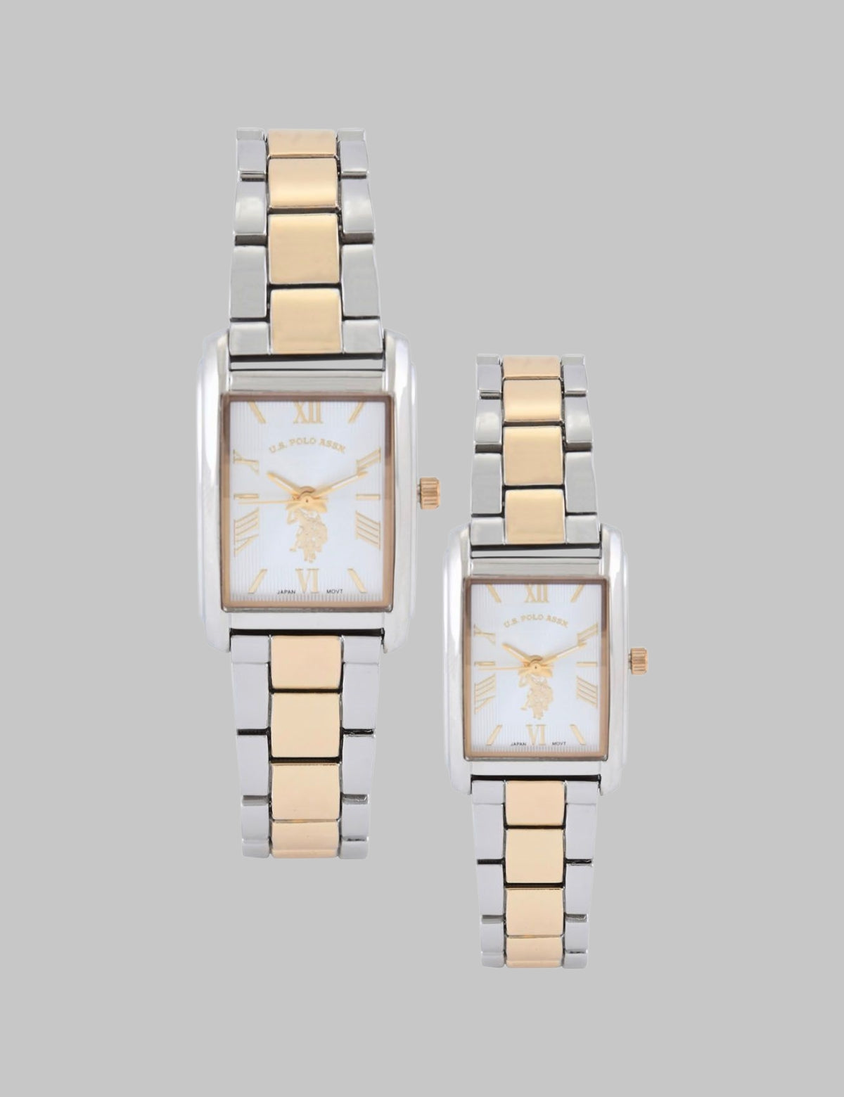 HIS AND HERS TWO TONE SQUARE WATCH SET,USC2658UO-0000A