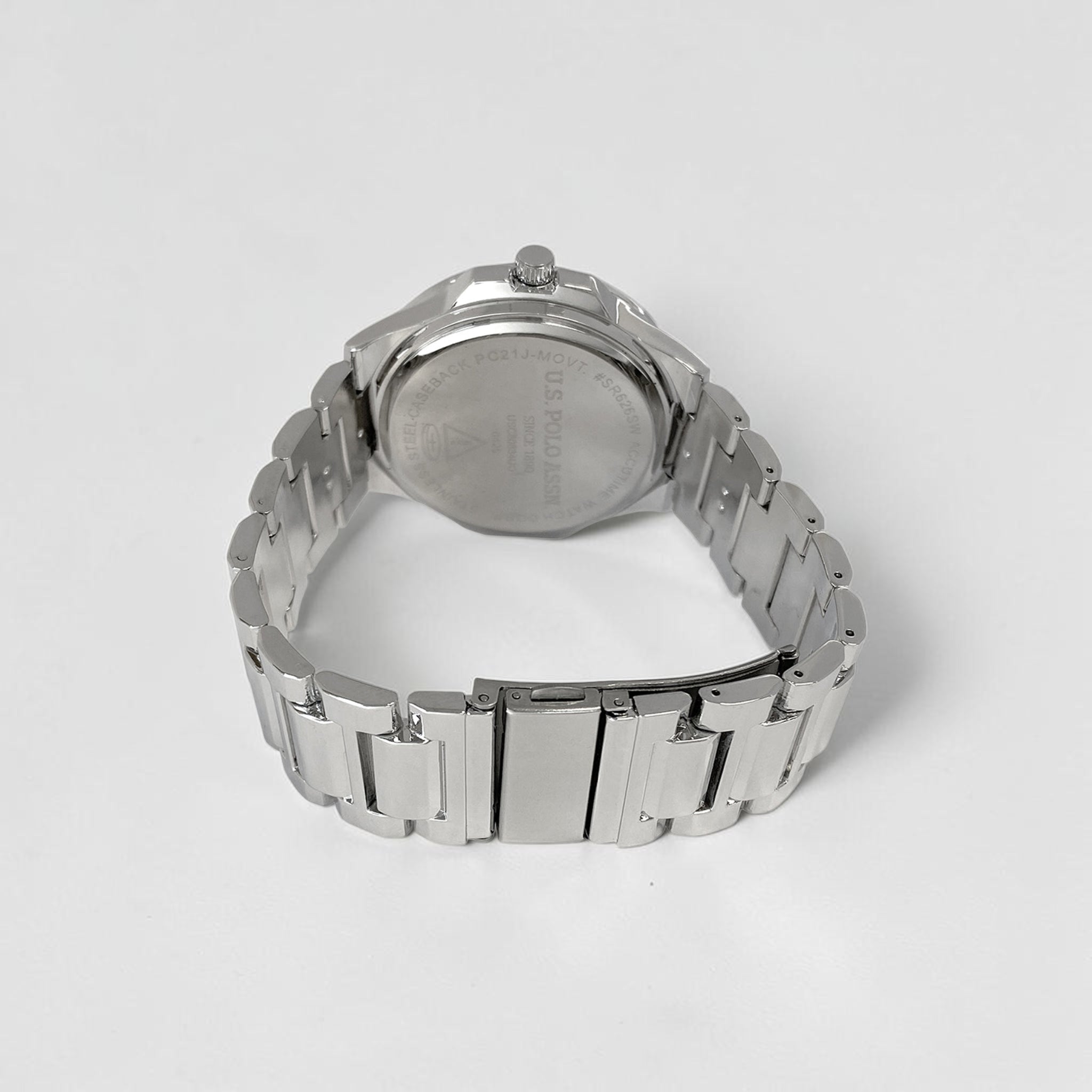 MENS SILVER LINK WATCH WITH BLUE FACE,USC80834UO-0000A