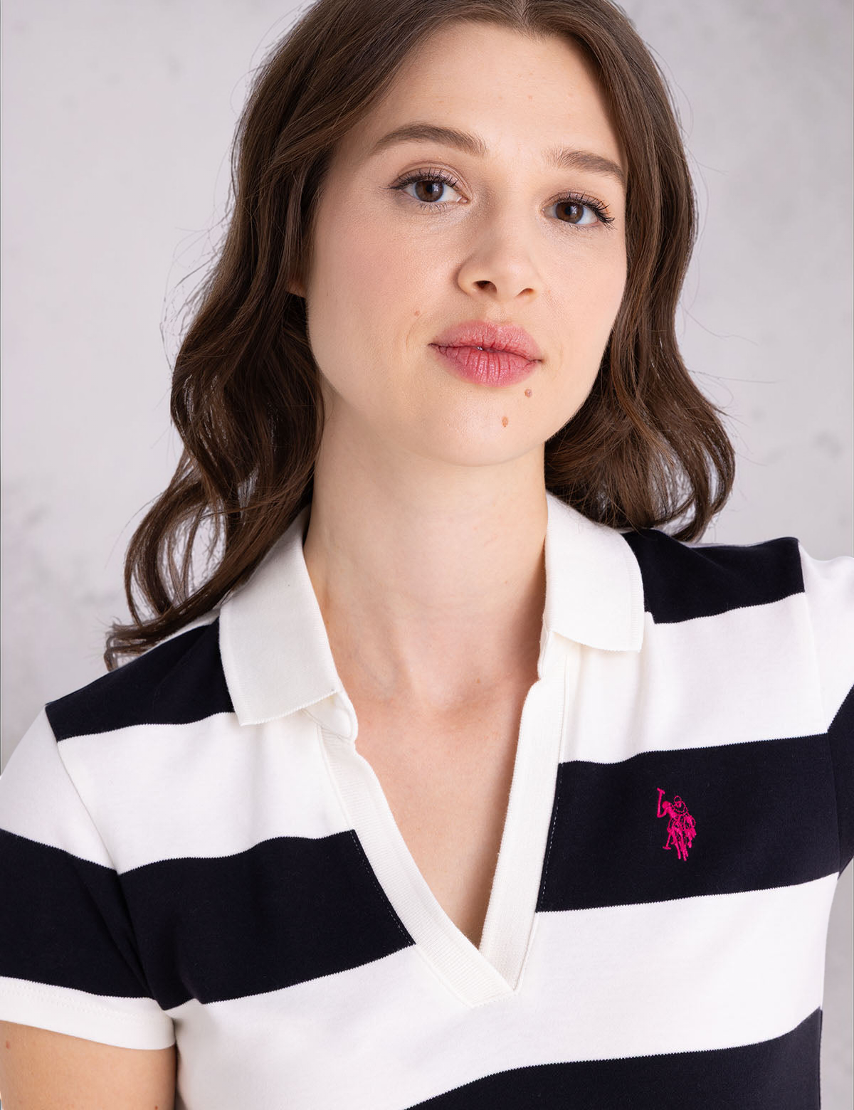 U.S Polo Y-PLACKET RUGBY STRIPE SLIM FIT POLO DRESS Serial 21D0046-5S00A