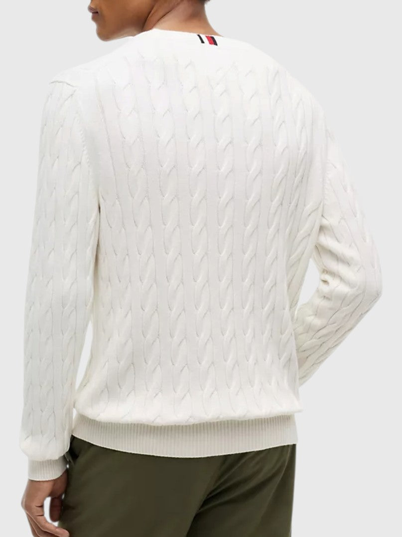 TOMMY HILFIGER Cable Knit Crewneck Sweater,XM08033-YBI