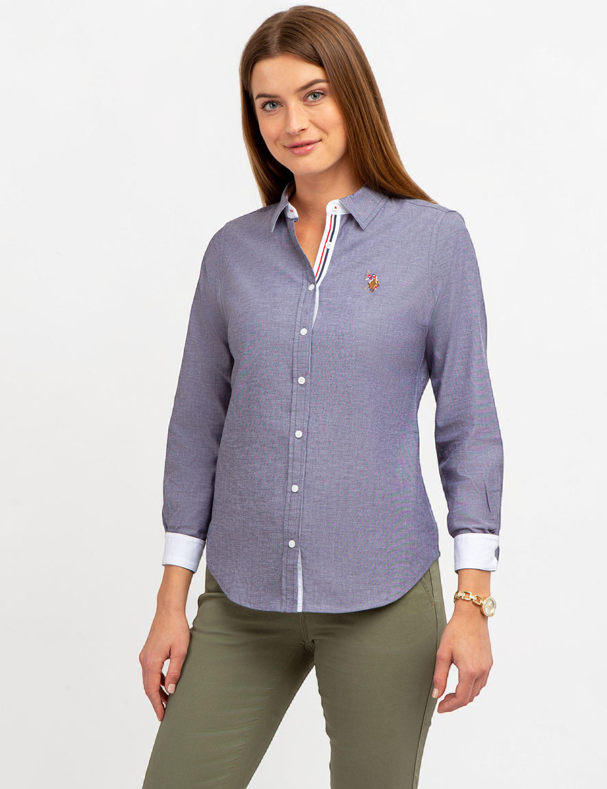 LONG SLEEVE SOLID STRETCH OXFORD SHIRT 215859-YI00A