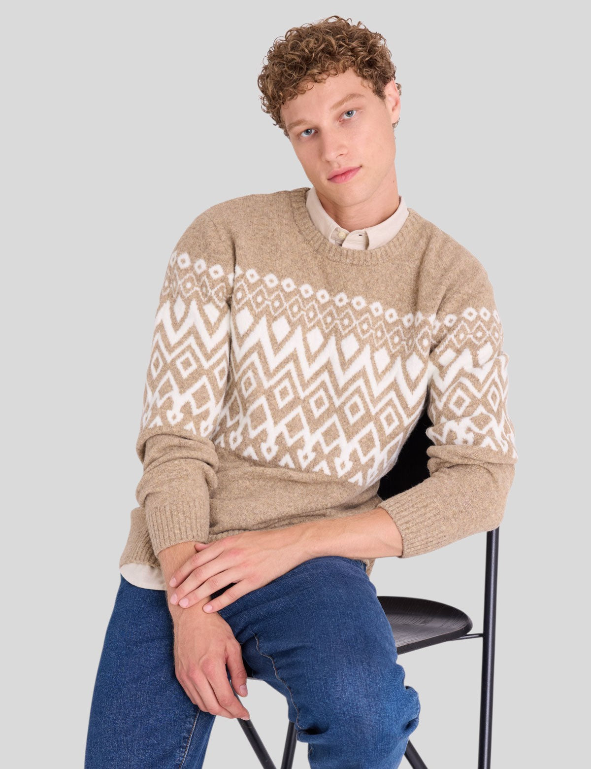 US.POLO.ASSN FAIRISLE CREW NECK SWEATER,USUF6S5661-0000A