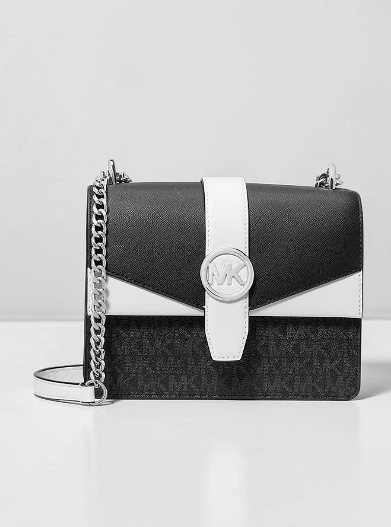 Michael Kors Greenwich  Color-Block Signature Logo Crossbody Bag,35S5SGRC1B