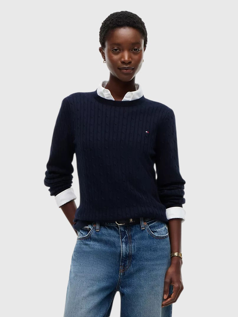 TOMMY HILFIGER Cable Knit Sweater,XW07179-DW5