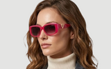 Bordeaux Gradient Rectangular Ladies Sunglasses