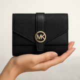 Michael Kors Greenwich Medium Saffiano Leather Trifold Wallet,35S5GGRE6L