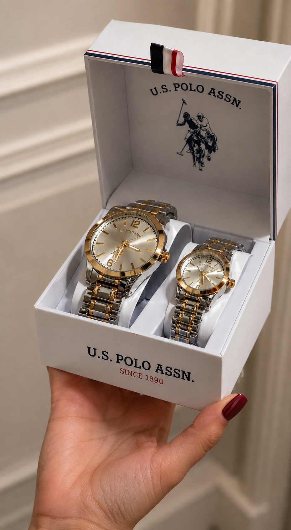 Immediate Us polo assn HIS AND HERS TWO TONE WATCH SET USC2367UO-0000A
