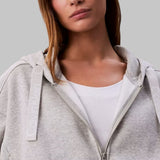 Logo Tape Fleece Zip Relaxed Hoodie