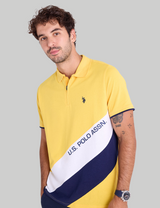 PIQUE COLOR BLOCK ZIPPER POLO SHIRT
